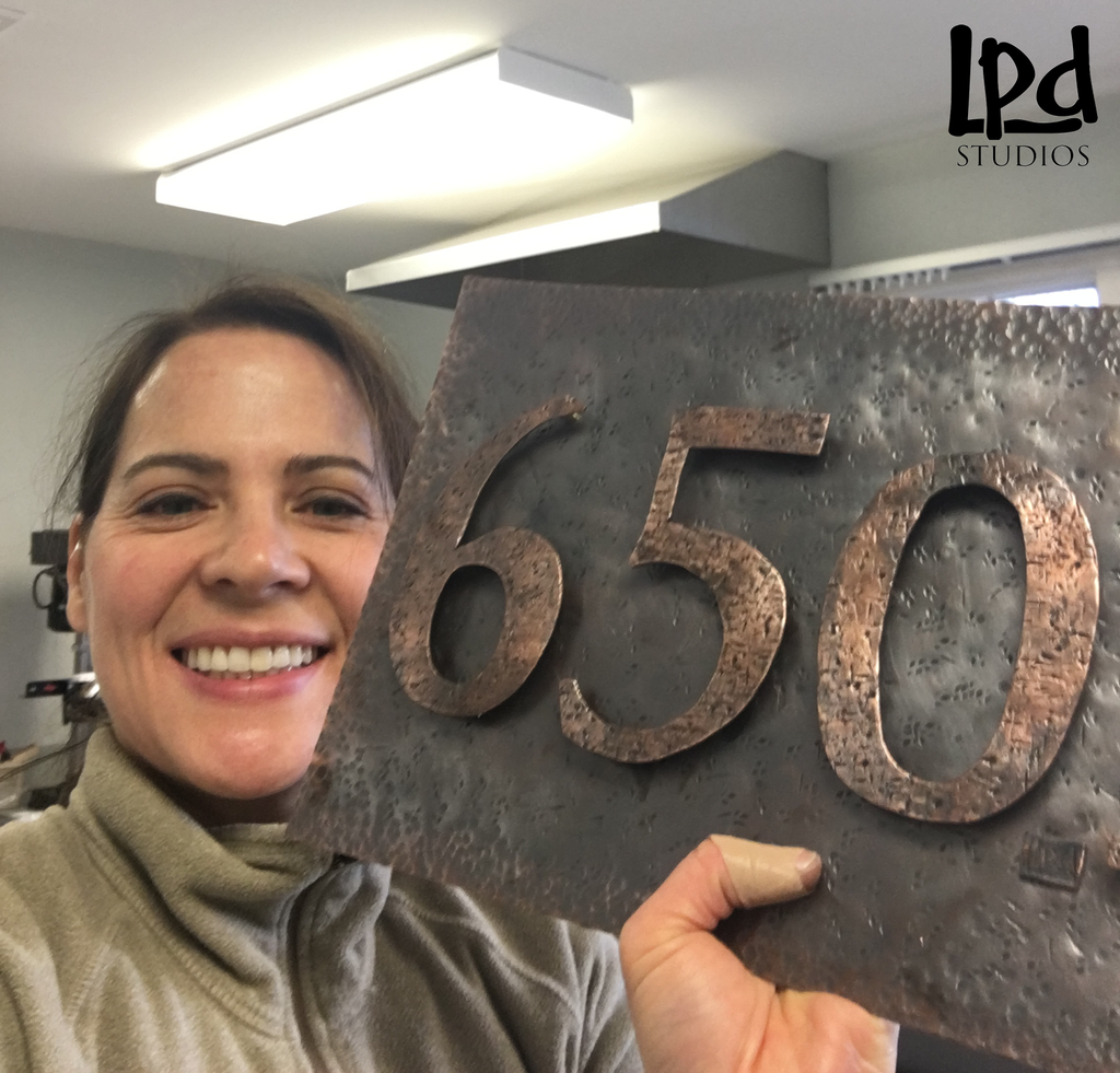 LPDstudios Blog: Custom Corner - Copper Metal Address Plaque