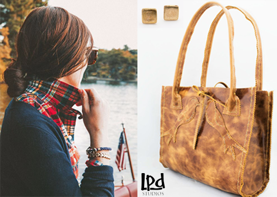 LPDstudios Blog: Style - Bronze Studs and Cognac Leather - LPDstudios was created by designer artist Lisa Parmer Ditty. All of her designs are handcrafted in her Pennsylvania studio. She has merged her love of leather, metal and metal clay to create a uni