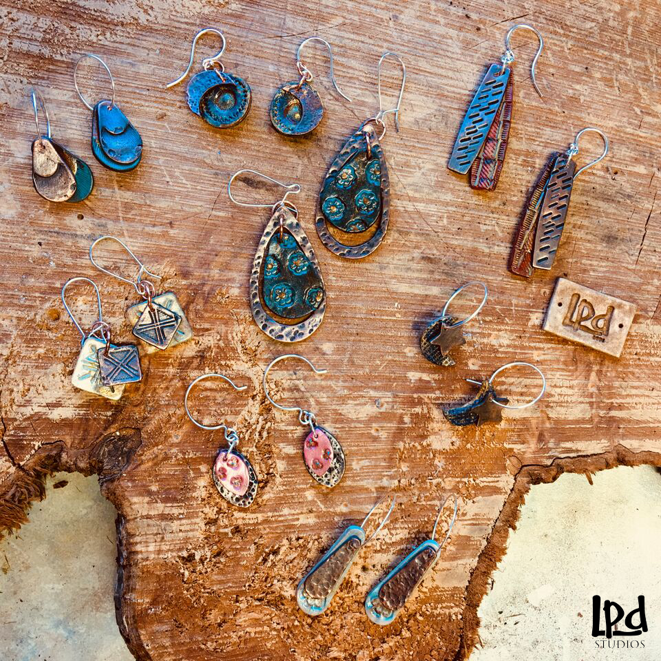 LPDstudios Blog: Behind the Scenes - Metal Clay and Leather Earrings - LPDstudios was created by designer artist Lisa Parmer Ditty. All of her designs are handcrafted in her Pennsylvania studio. She has merged her love of leather, metal and metal clay.