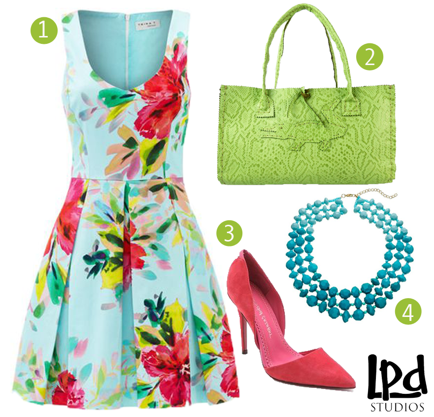 LPDstudios Blog: Style Board - Apple Green Reptile Embossed Leather Tote with Alligator