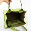Apple Green Embossed Reptile Leather Mini Shopper Tote with Alligator