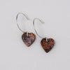 Copper Heart With Sterling Silver French Hoop Earrings