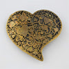 Custom Brass Heart Belt Buckle with Etched Motif