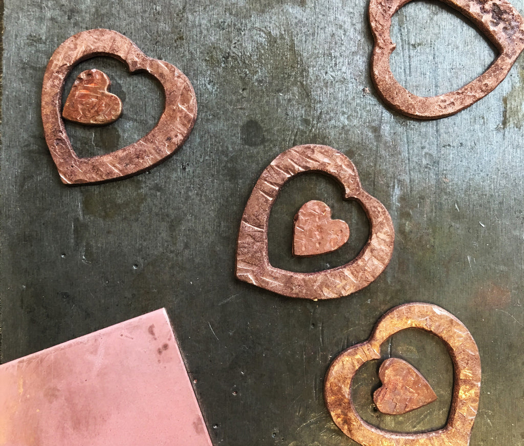 Copper Clay Hearts