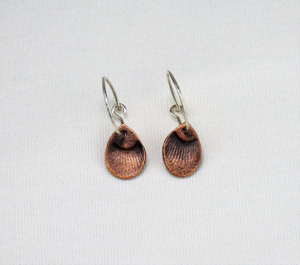 Copper Feather Earrings