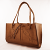 Copper Saffiano Leather Handbag with Two Birds