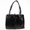 Handsewn Black Patent Leather Purse with Applied Heart