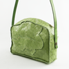 Apple Green Reptile Embossed Leather Hobo with Alligator