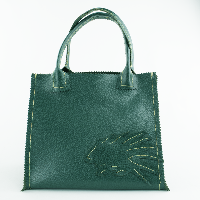 Teal Green Porcupine Small Square Tote