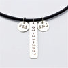 Mens Anniversary Necklace with Monogrammed Date and Custom Initials in Sterling Silver