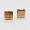 Brushed Bronze Square Earring Studs with Sterling Silver Posts