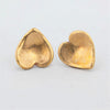 Gently Curved Gold Bronze Heart Earrings with Satin Finish and Sterling Silver Posts