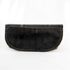 Black Distressed Leather Clutch with Branding Mark