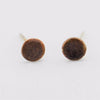 Blackened Copper Miniature Button Studs with Sterling Silver Posts