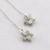 Fine Silver Daisy Earrings on a Sterling Silver  Cable Earring Chain