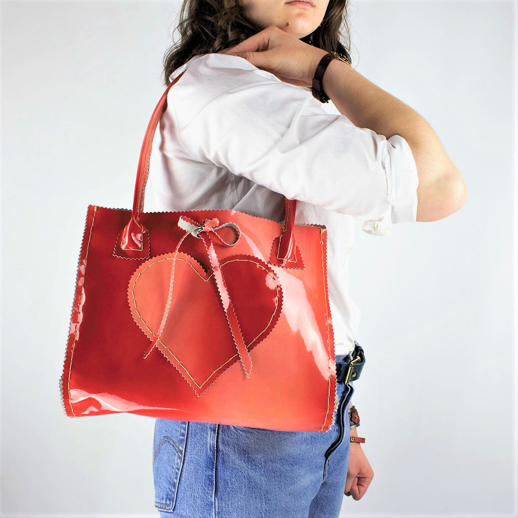 Cherry Red Tie Dye Patent Leather Purse with Heart – LPDstudios
