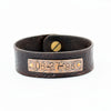 Vintage Leather Cuff With Distressed Custom Copper Nameplate