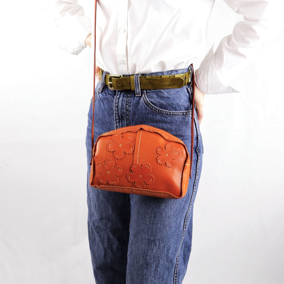 Pumpkin Orange Floral Crossbody– LPDstudios