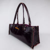 Deep Purple Patent Custom Leather Small Tote with Fox