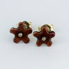 Vintage Copper and Sterling Silver Floral Studs