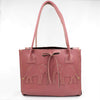 Mauve Pink Leather Handbag with Elephants and Silver Shimmer