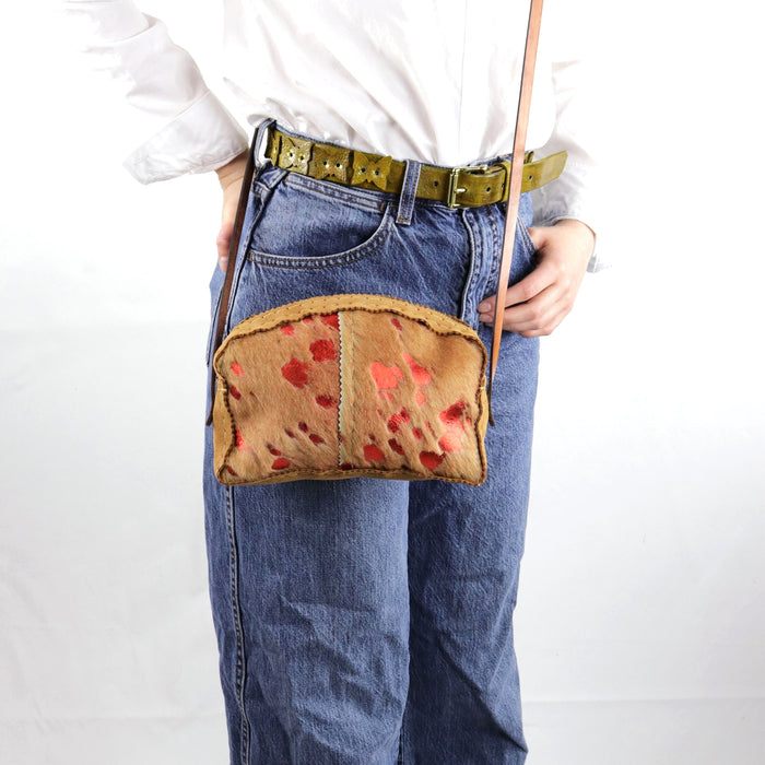 Metallic Red Brindle Crossbody