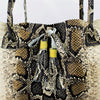 Python Snake Skin Printed Leather Purse with Hand Tied Tassels