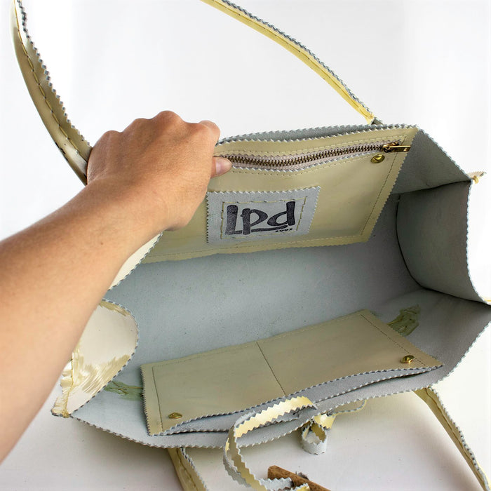 Marbled Ivory Patent Leather Purse with Unicorns - On Sale 50 percent off