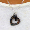 Two Hearts Rustic Copper Pendant Sterling Silver 20