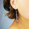 Dangle and Drop Sterling Silver Earrings with Multiple Copper Hearts