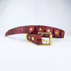 Hard as Nails Leather Pet 1 1/8" Width Collar with Heart Design