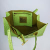 Apple Green Reptile Embossed Leather Tote with Alligator