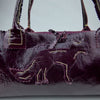 Deep Purple Patent Custom Leather Small Tote with Fox
